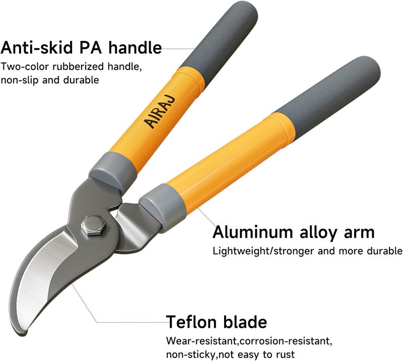 AIRAJ Bypass Loppers for Gardening | 16 Inch Garden Shears | SK5 High Carbon Steel Blade | Plants, Flowers and Tree Trimmer | Pruning Shears | Branch Cutter | Garden Loppers | Cutting 1.5” MAX - Image 4